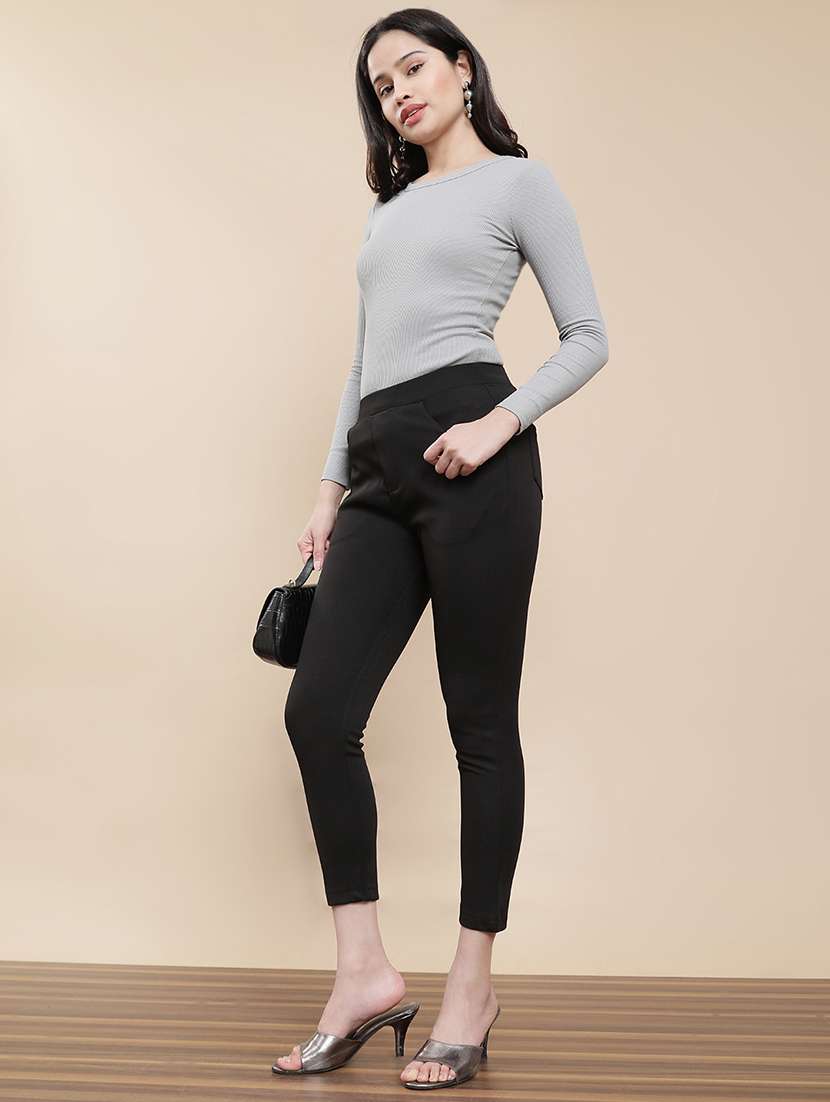 women solid mid rise jegging - 22295630 -  Standard Image - 4