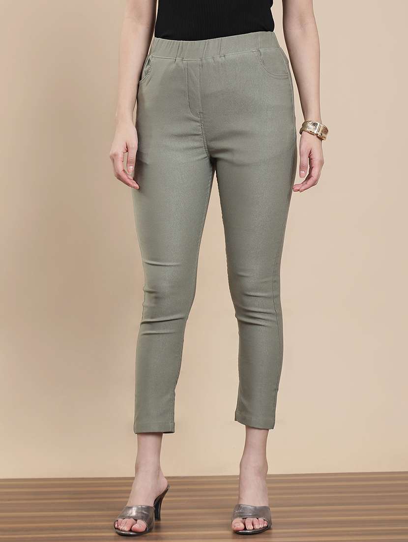 women solid mid rise jegging - 22295631 -  Standard Image - 1