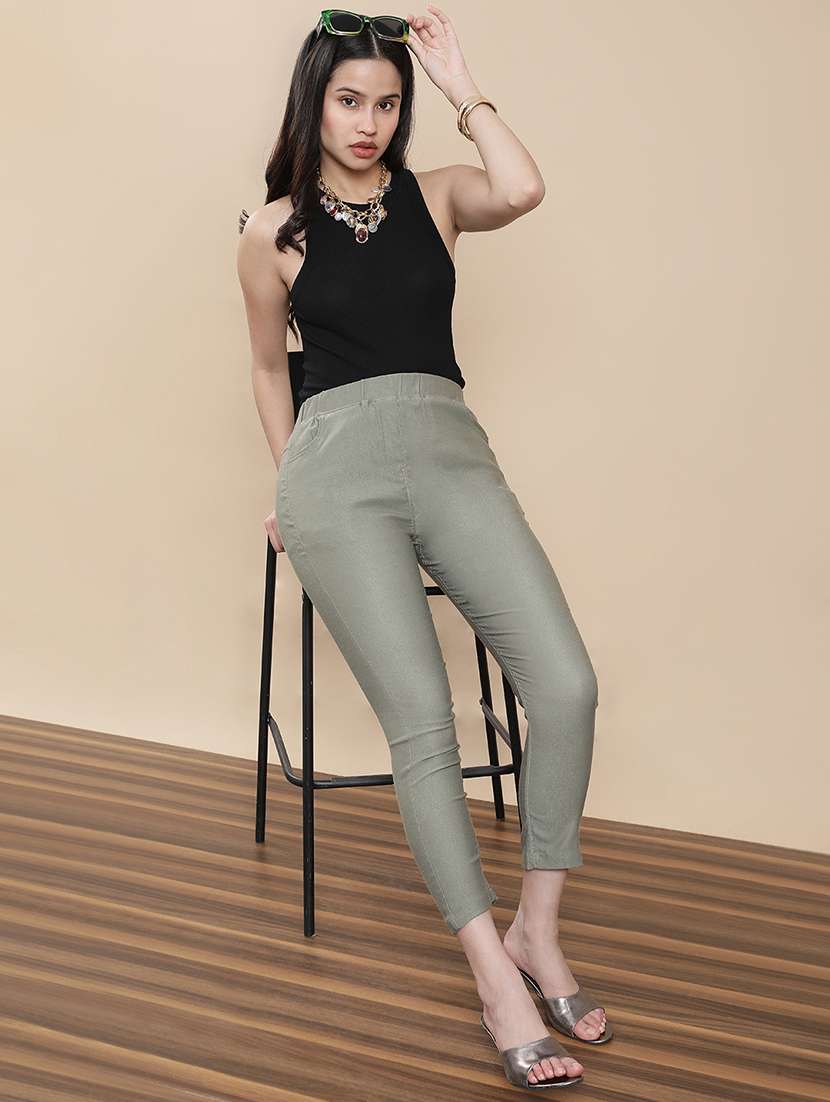 women solid mid rise jegging - 22295631 -  Standard Image - 4