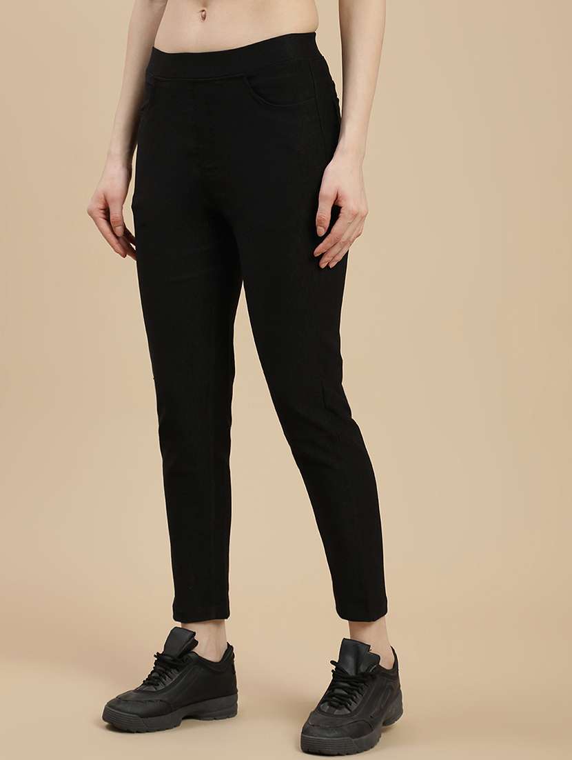 women solid mid rise jegging - 22295632 -  Standard Image - 1
