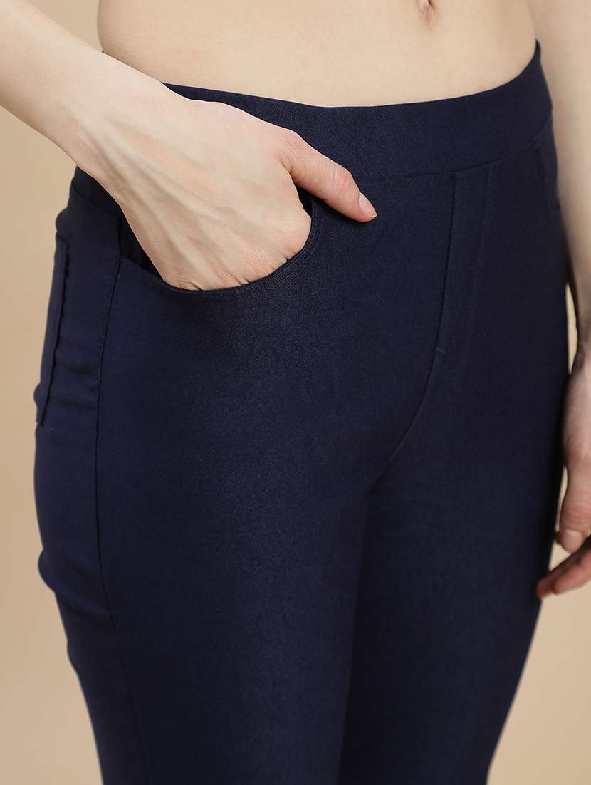 women solid mid rise jegging - 22295633 -  Standard Image - 4