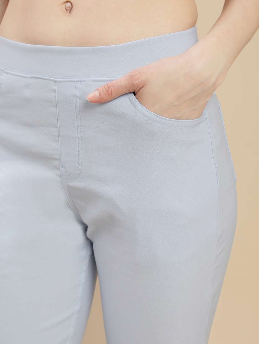 women solid mid rise jegging - 22295635 -  Standard Image - 4