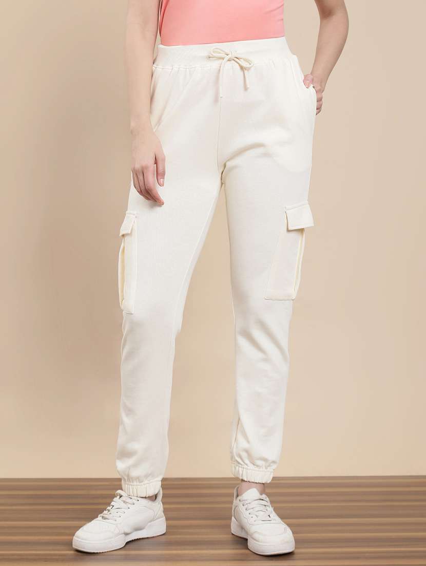 women solid mid rise cargo jogger - 22295638 -  Standard Image - 1