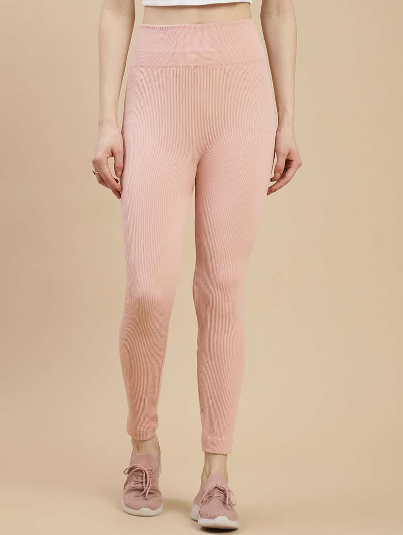 women solid high rise woolen legging