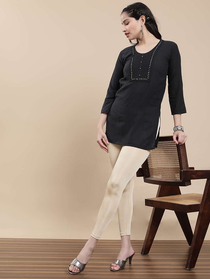 women solid mid rise legging - 22295649 -  Standard Image - 4