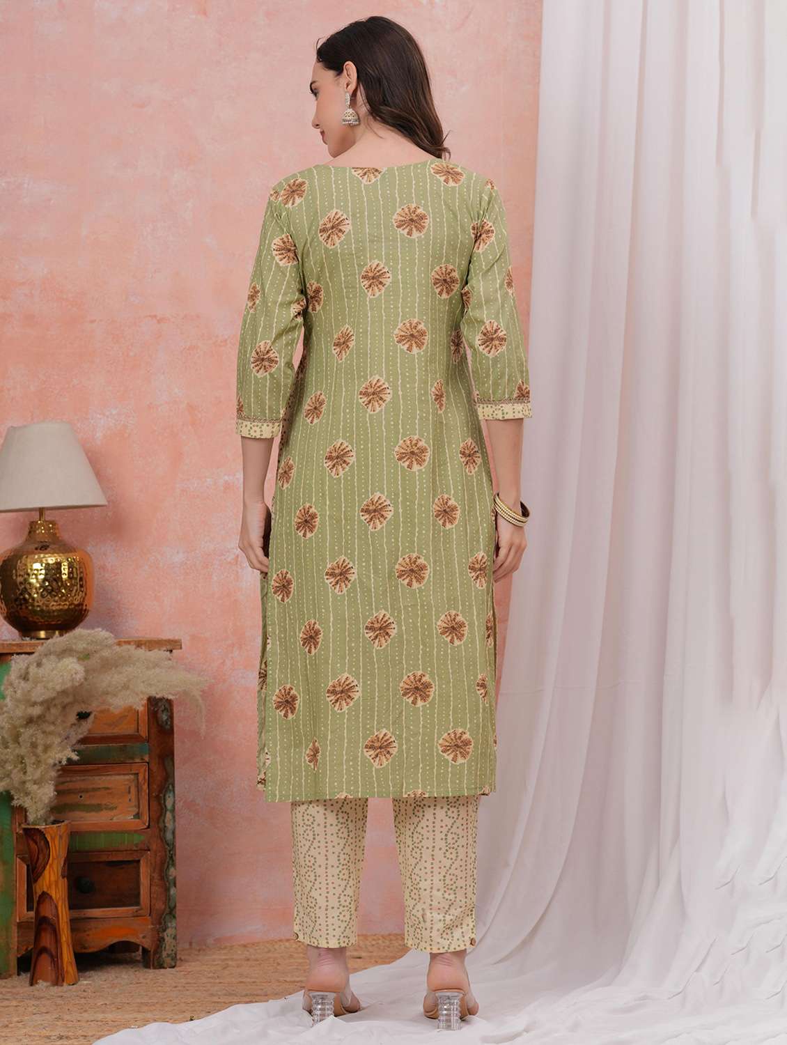 women printed three quarter sleeve kurta pant with dupatta set - 22295854 -  Standard Image - 4