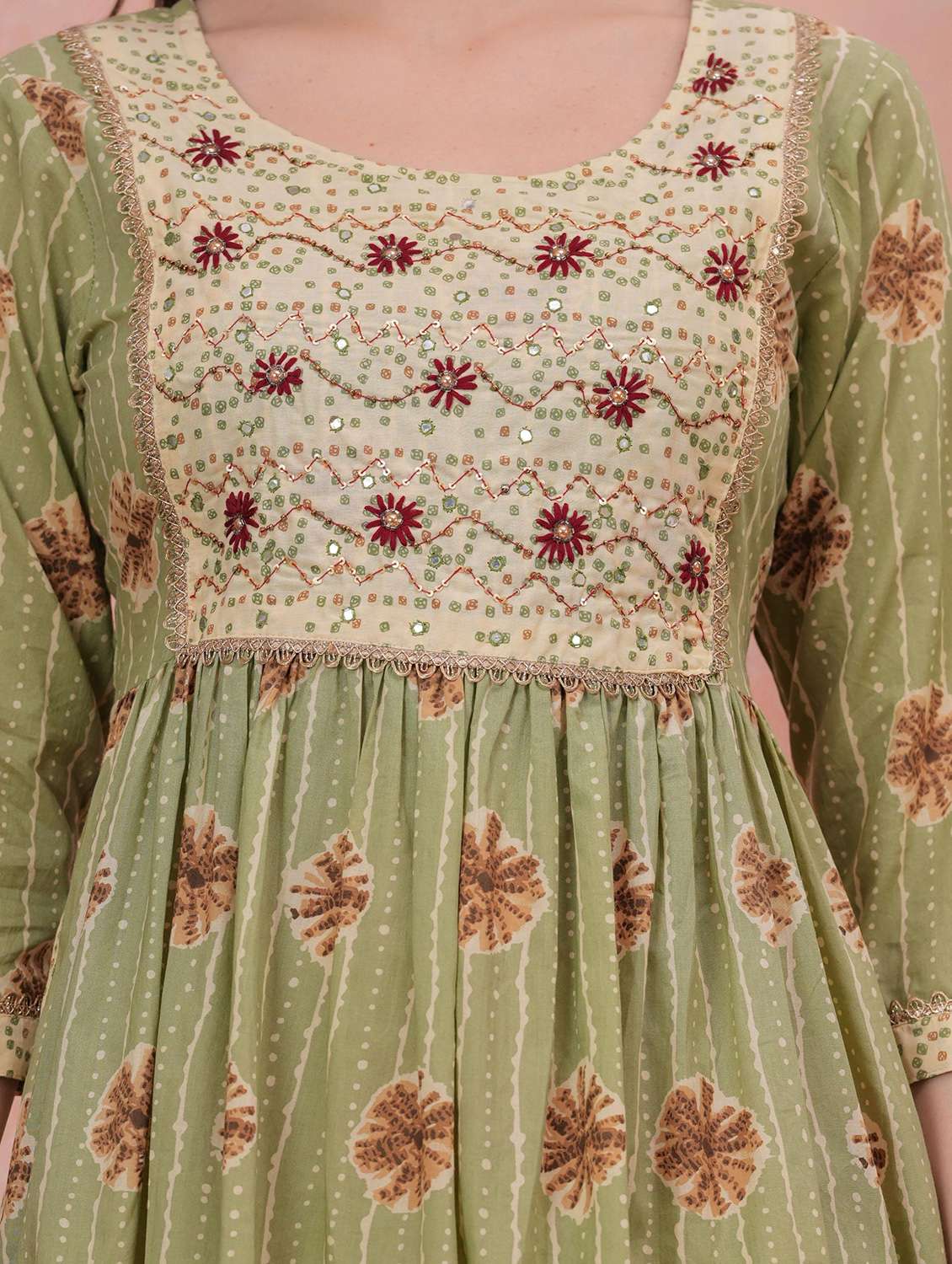 women printed three quarter sleeve kurta pant with dupatta set - 22295854 -  Standard Image - 6