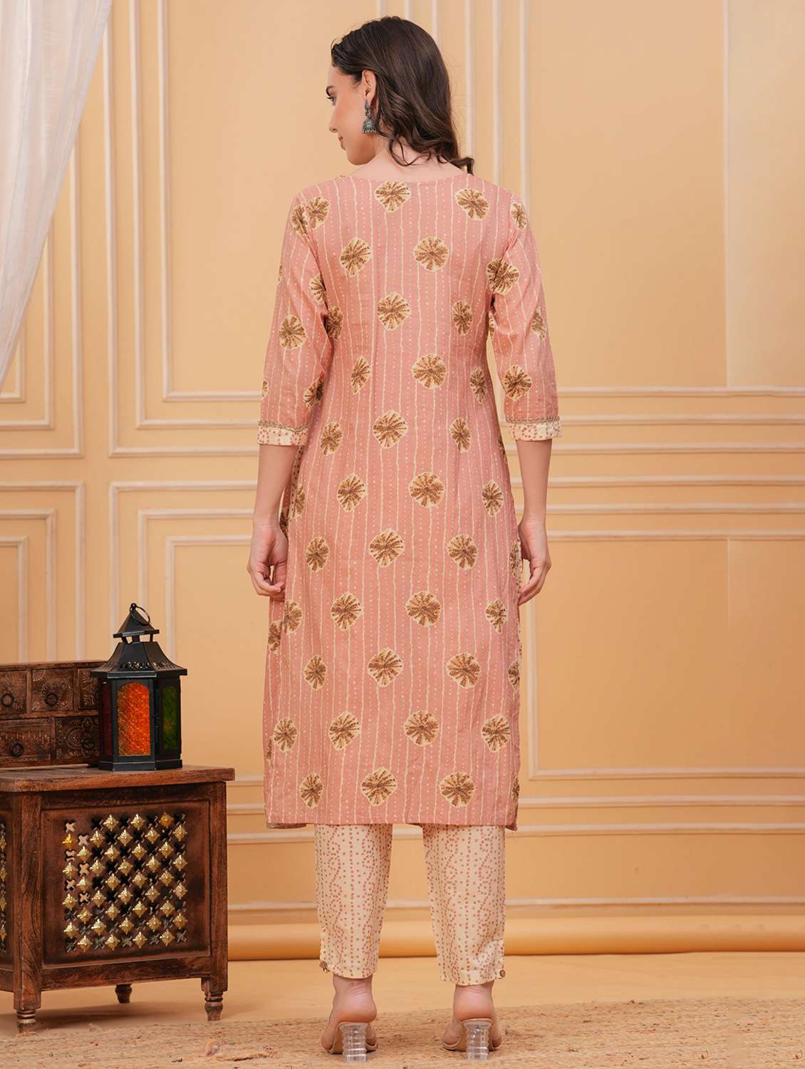 women printed three quarter sleeve kurta pant with dupatta set - 22295855 -  Standard Image - 4