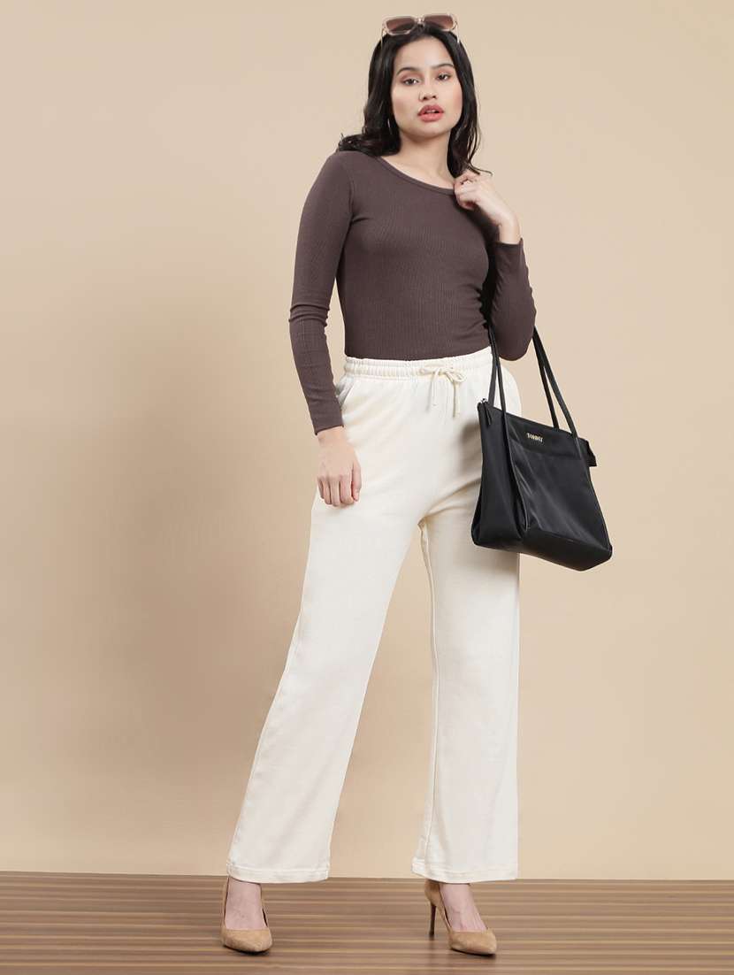 women solid mid rise straight trouser - 22295879 -  Standard Image - 4