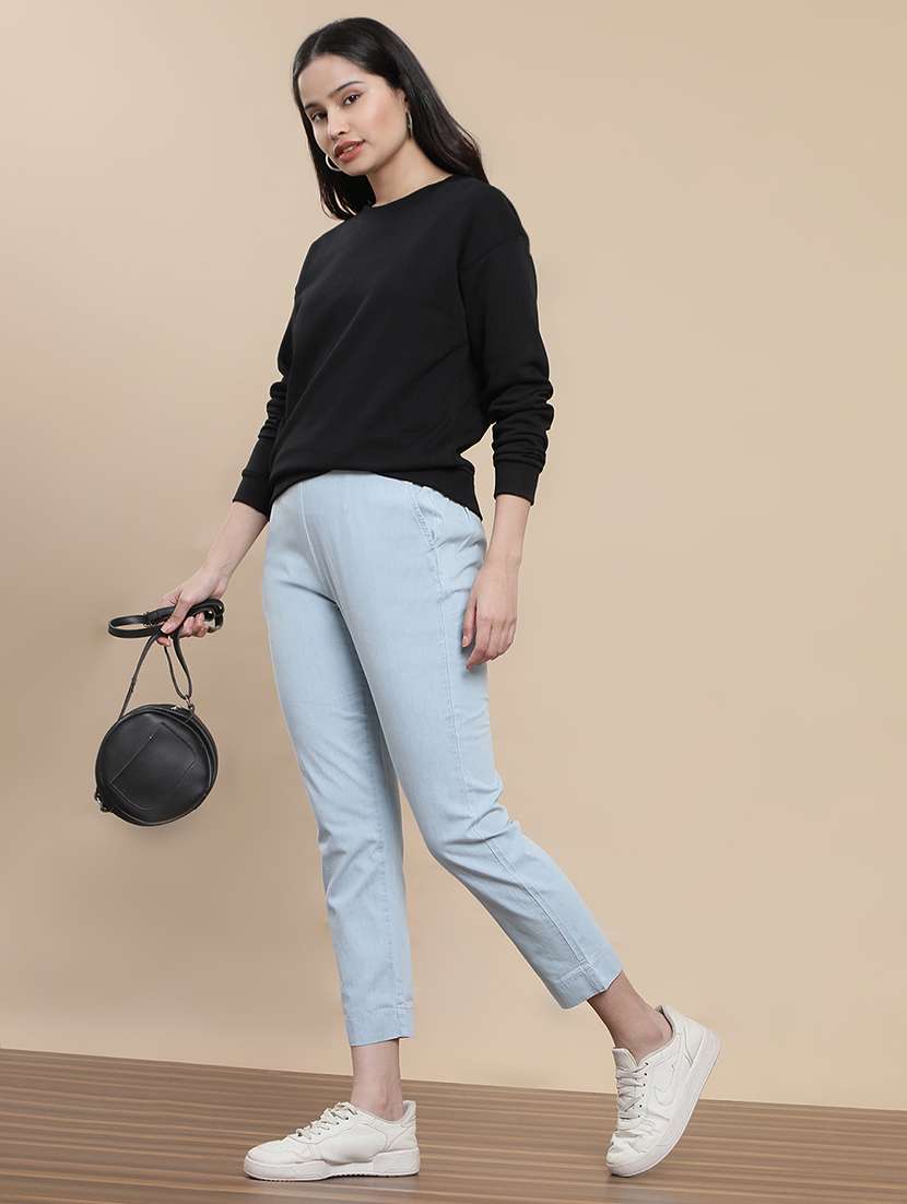 women solid long sleeve sweatshirt - 22295886 -  Standard Image - 4