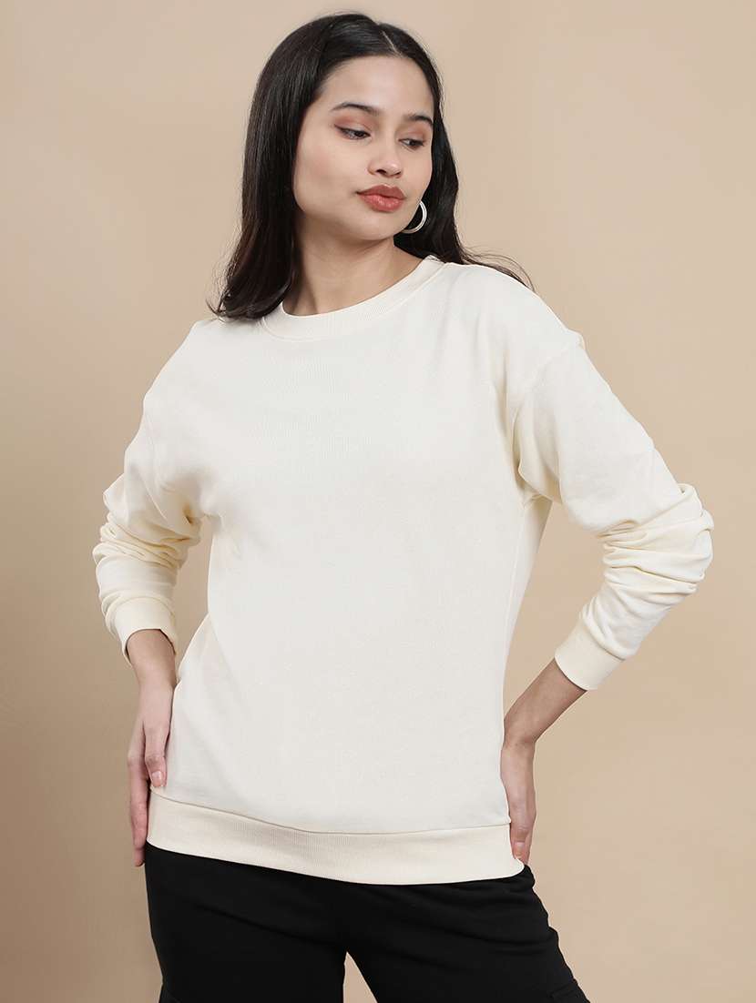 women solid long sleeve sweatshirt - 22295887 -  Standard Image - 1