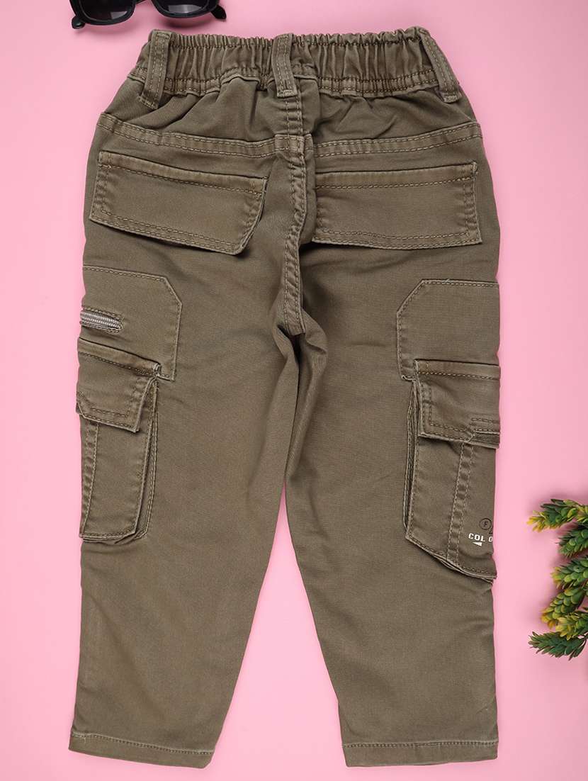 girls solid mid rise cargo - 22296038 -  Standard Image - 1