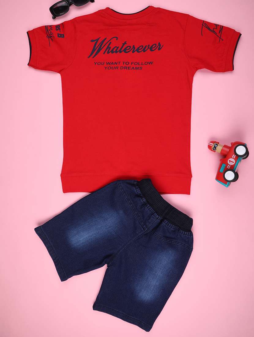 Boys Printed T-shirt & Shorts Co-ords Set - 22296145 -  Standard Image - 1