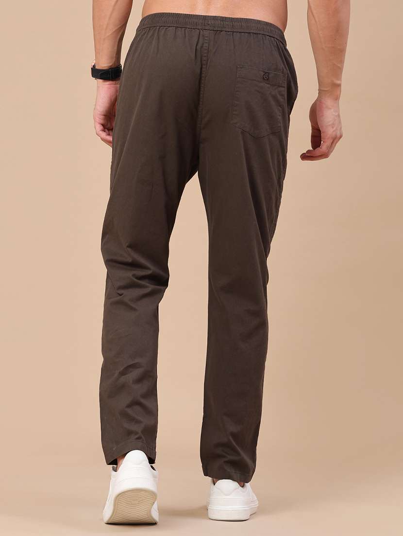 men solid mid rise full length track pant - 22296170 -  Standard Image - 4