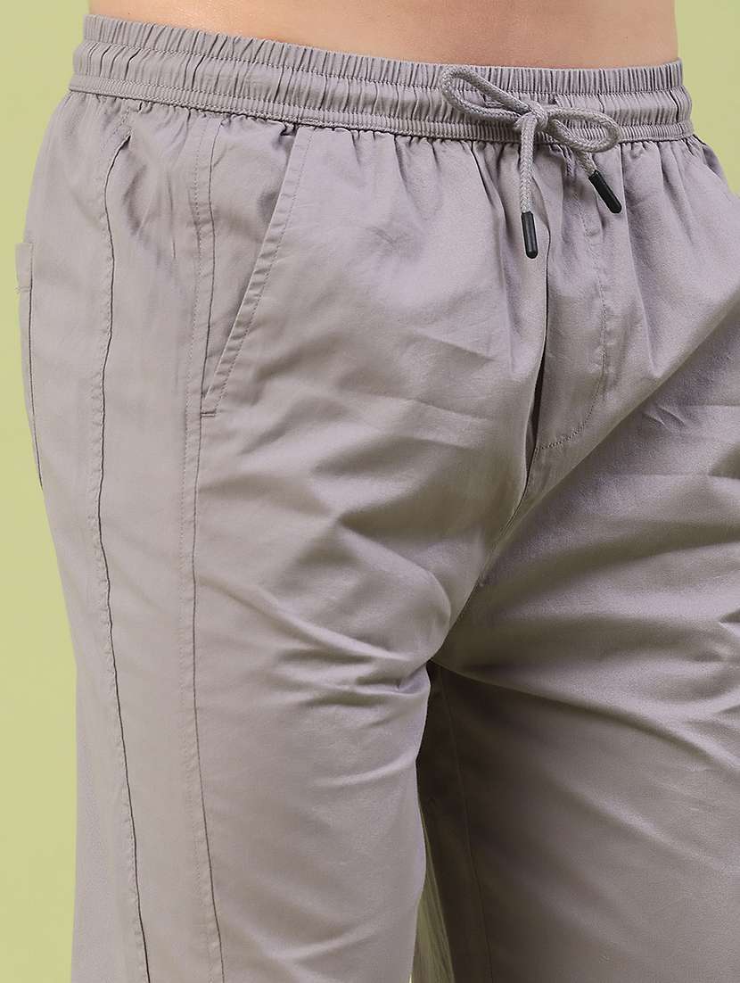 men solid mid rise full length track pant - 22296171 -  Standard Image - 1