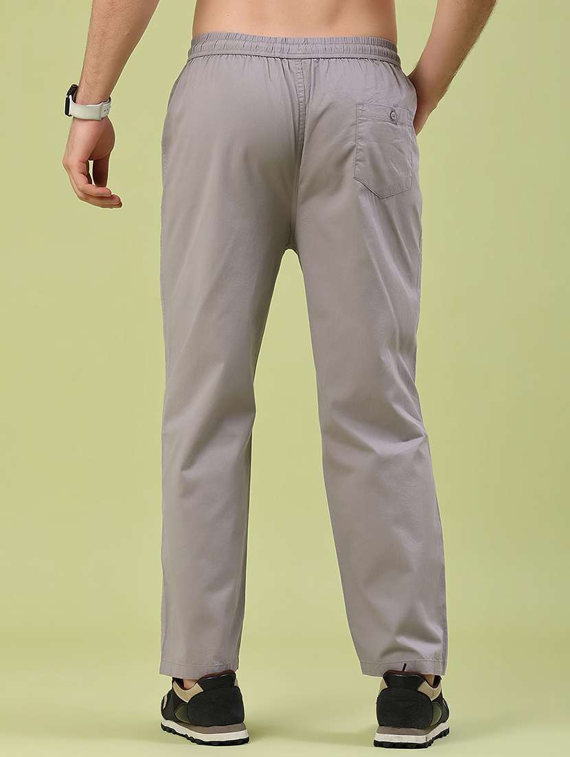 men solid mid rise full length track pant - 22296171 -  Standard Image - 4