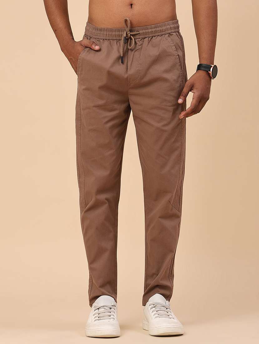 brown cotton  full length track pant