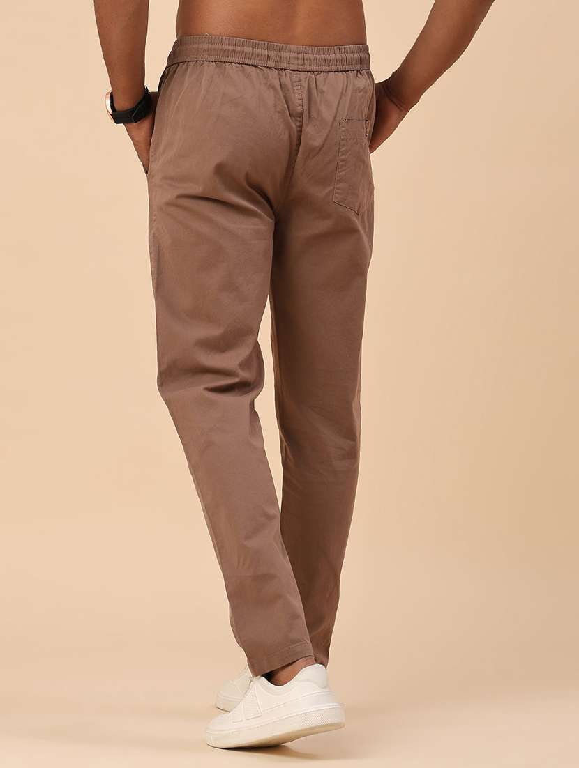 brown cotton  full length track pant - 22296173 -  Standard Image - 4