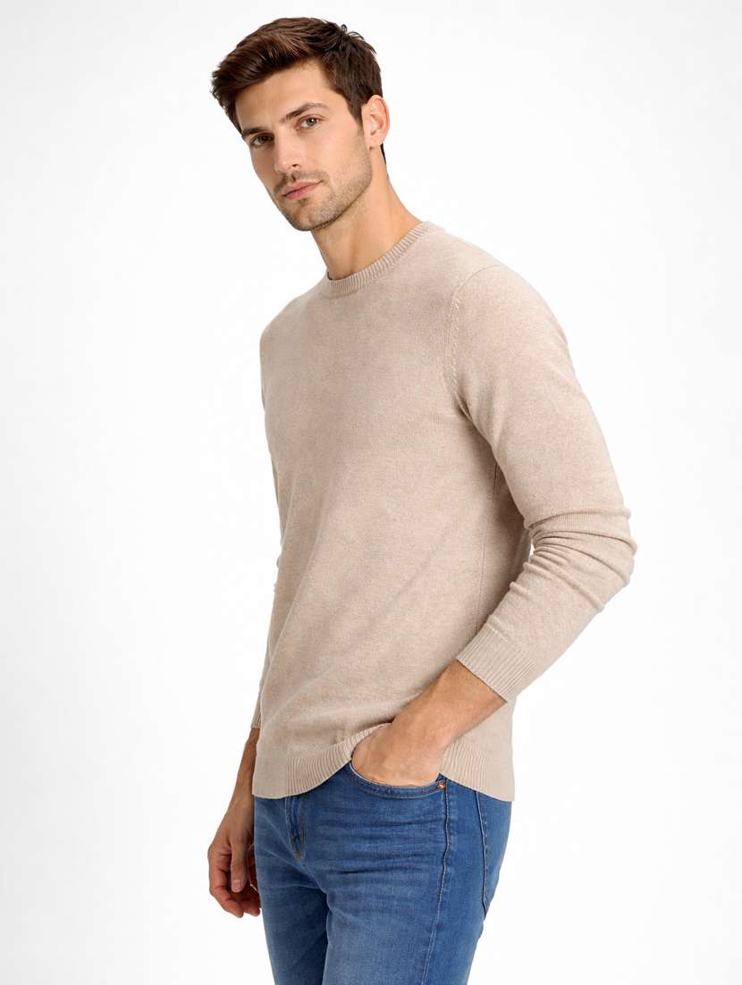 men solid long sleeve regular fit pullover - 22296270 -  Standard Image - 1