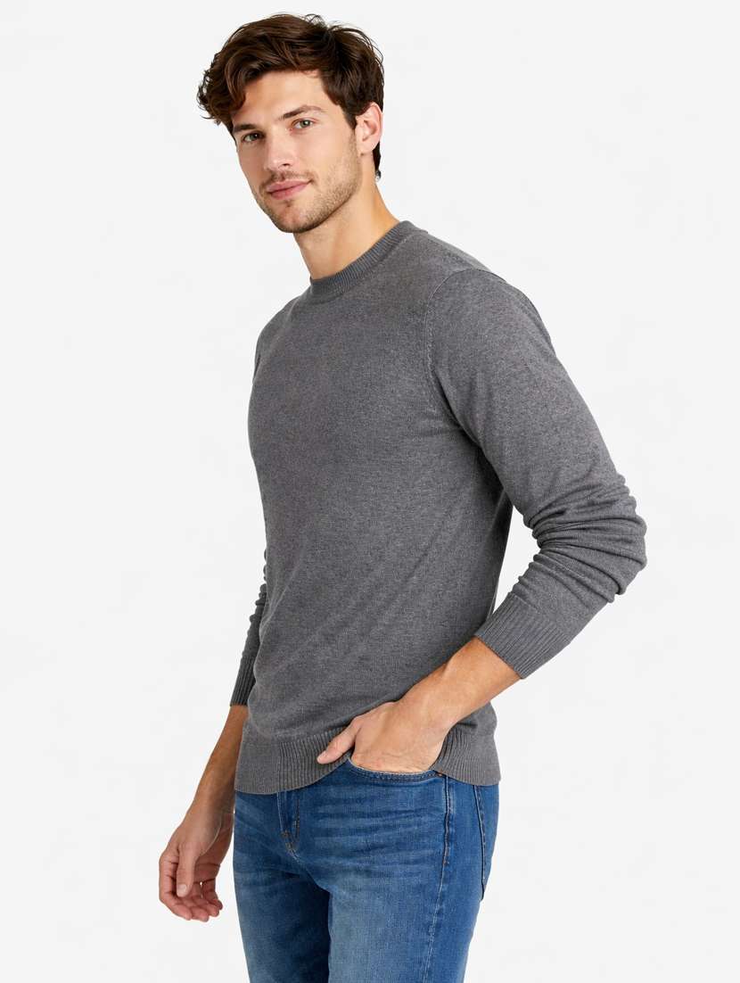 men solid long sleeve regular fit pullover - 22296272 -  Standard Image - 1