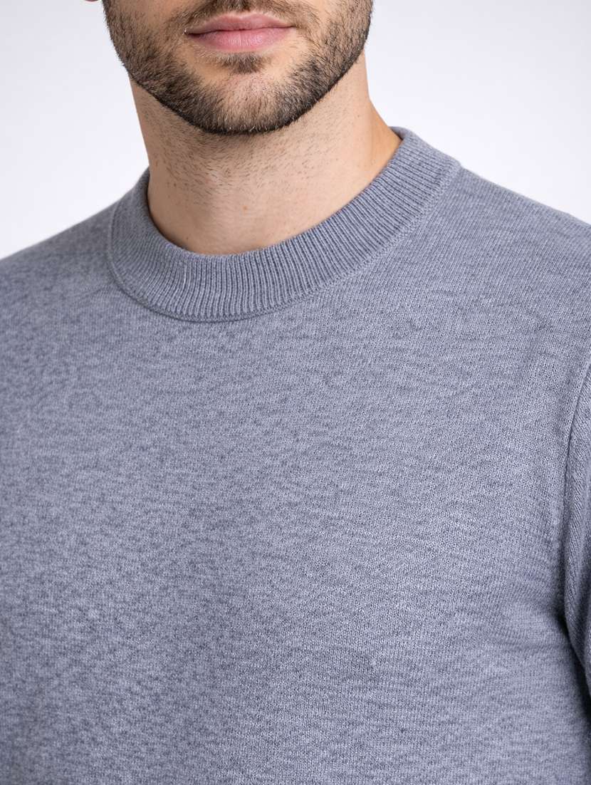 men solid long sleeve regular fit pullover - 22296274 -  Standard Image - 4