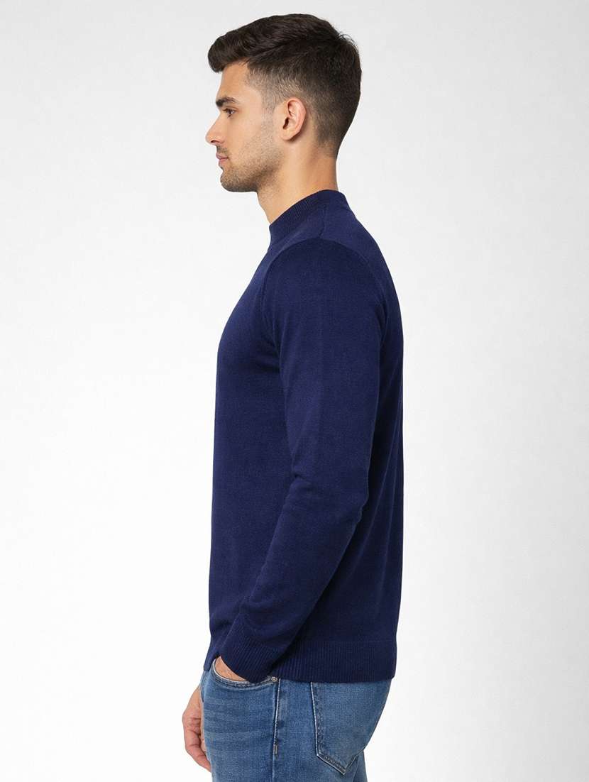 men solid long sleeve regular fit pullover - 22296275 -  Standard Image - 1