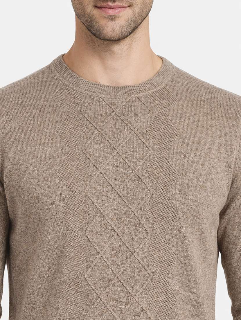 men self design long sleeve regular fit pullover - 22296279 -  Standard Image - 4