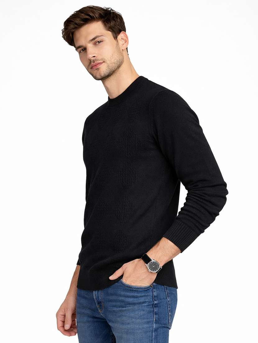 men self design long sleeve regular fit pullover - 22296281 -  Standard Image - 1