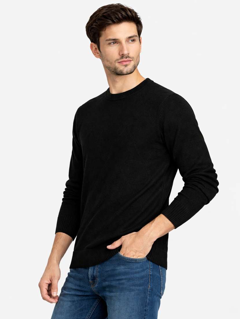 men self design long sleeve regular fit pullover - 22296287 -  Standard Image - 1
