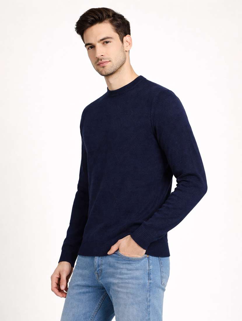 men self design long sleeve regular fit pullover - 22296288 -  Standard Image - 1