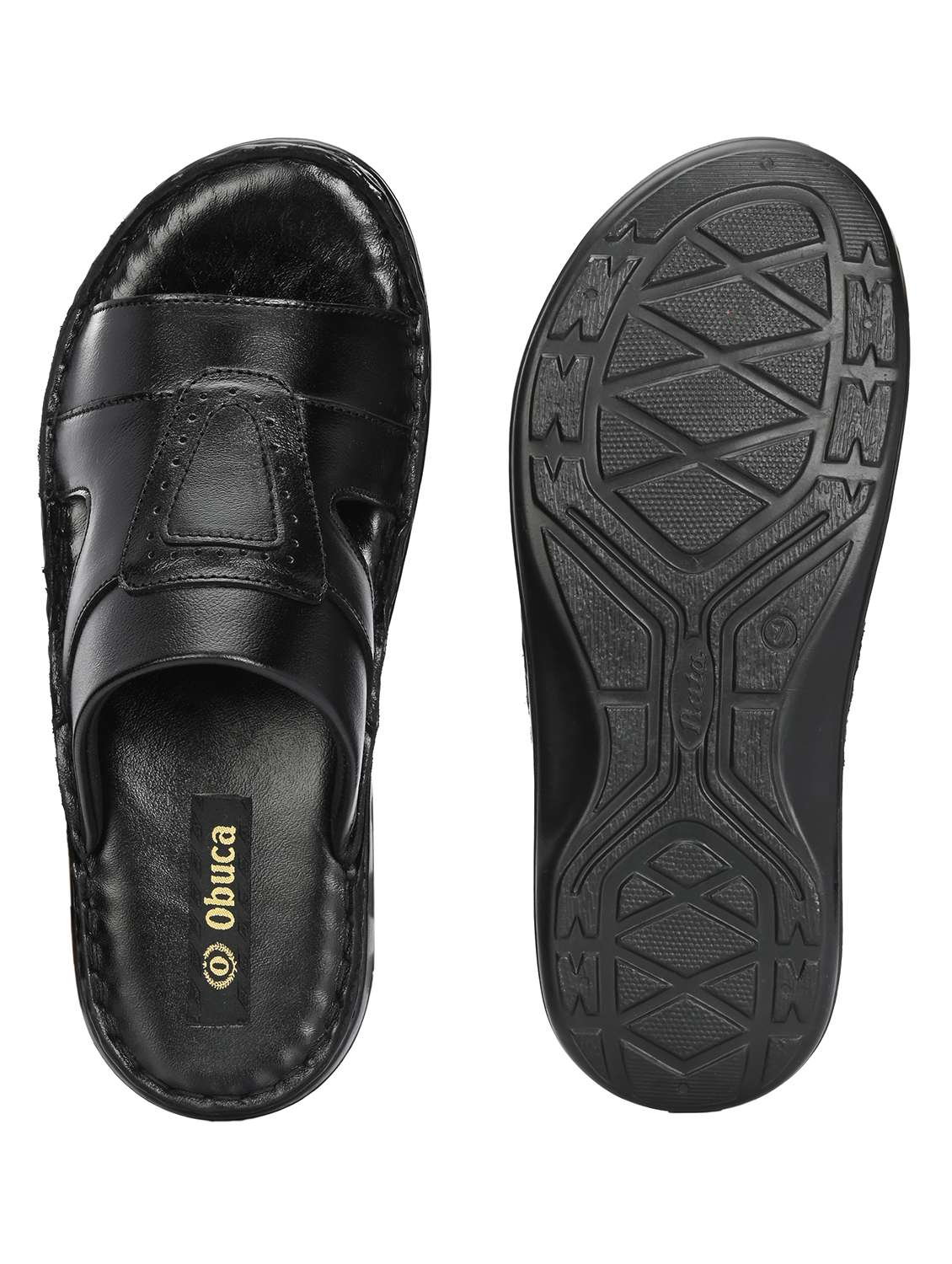 men black slip on sandal - 22296289 -  Standard Image - 4