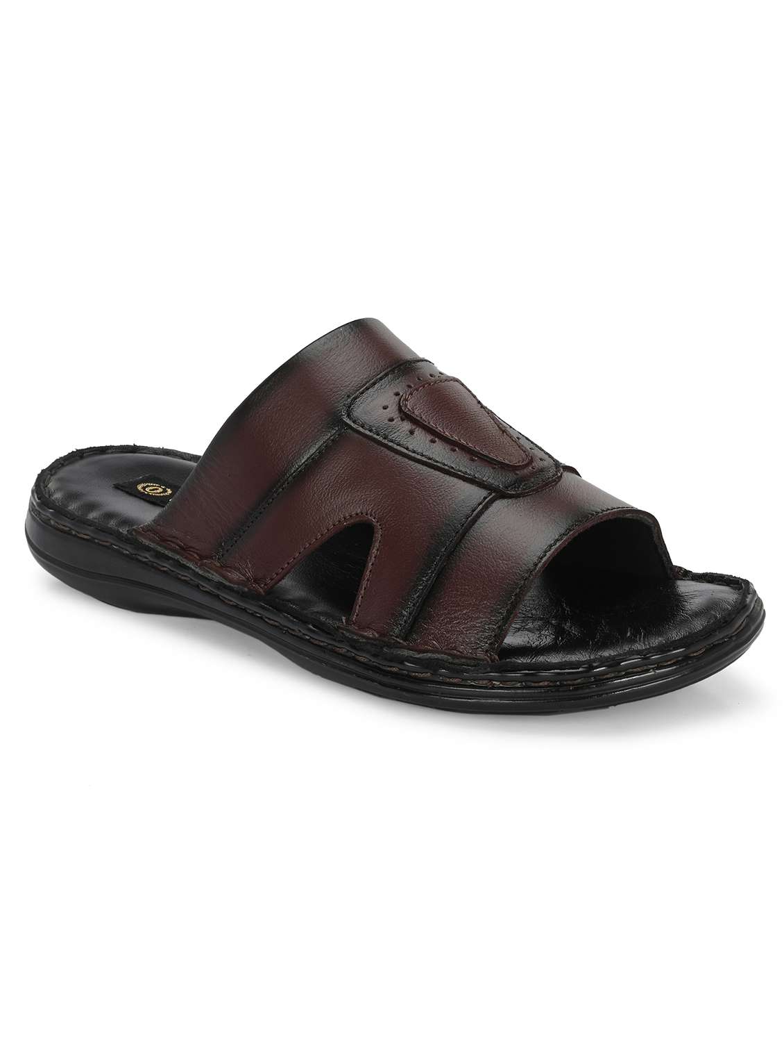 men brown slip on sandal - 22296290 -  Standard Image - 1