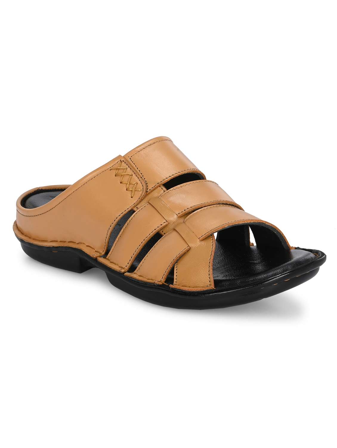 men tan slip on sandal - 22296506 -  Standard Image - 1