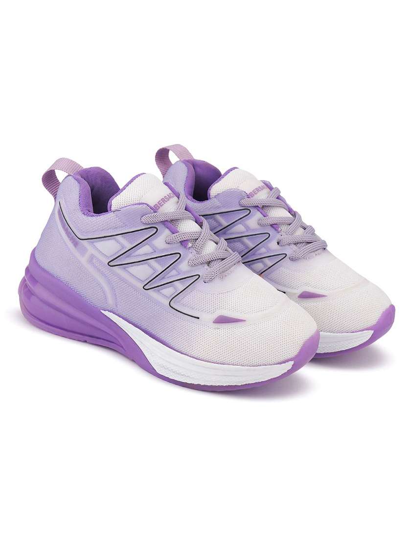kids purple lace up sport shoes - 22296533 -  Standard Image - 1