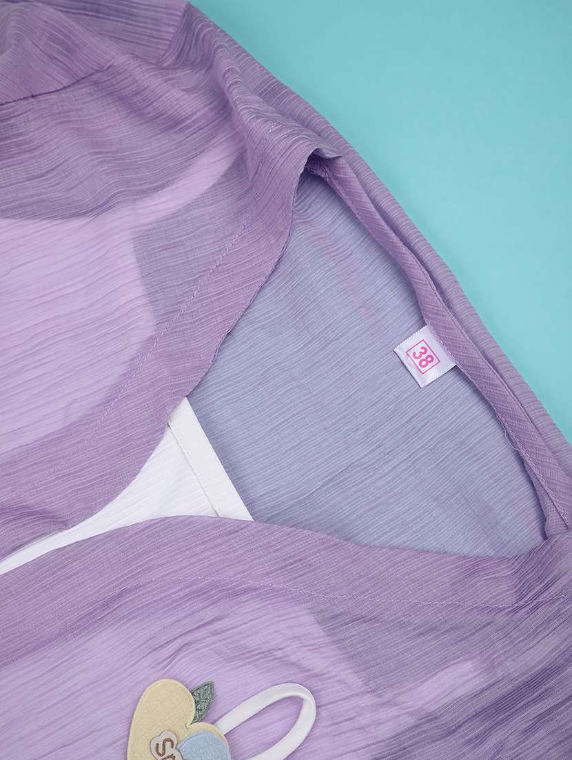 girls solid three quarter sleeve top - 22296637 -  Standard Image - 4