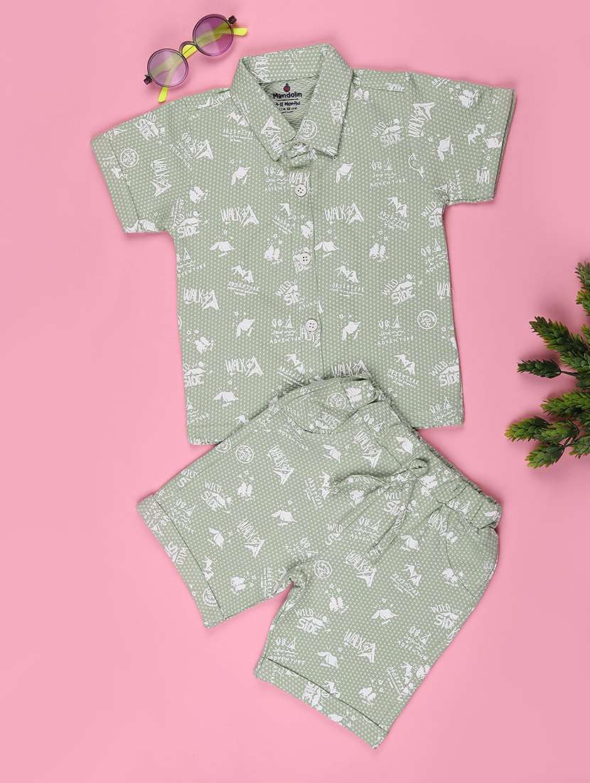 boys shirt and shorts co-ord set - 22296767 -  Standard Image - 1