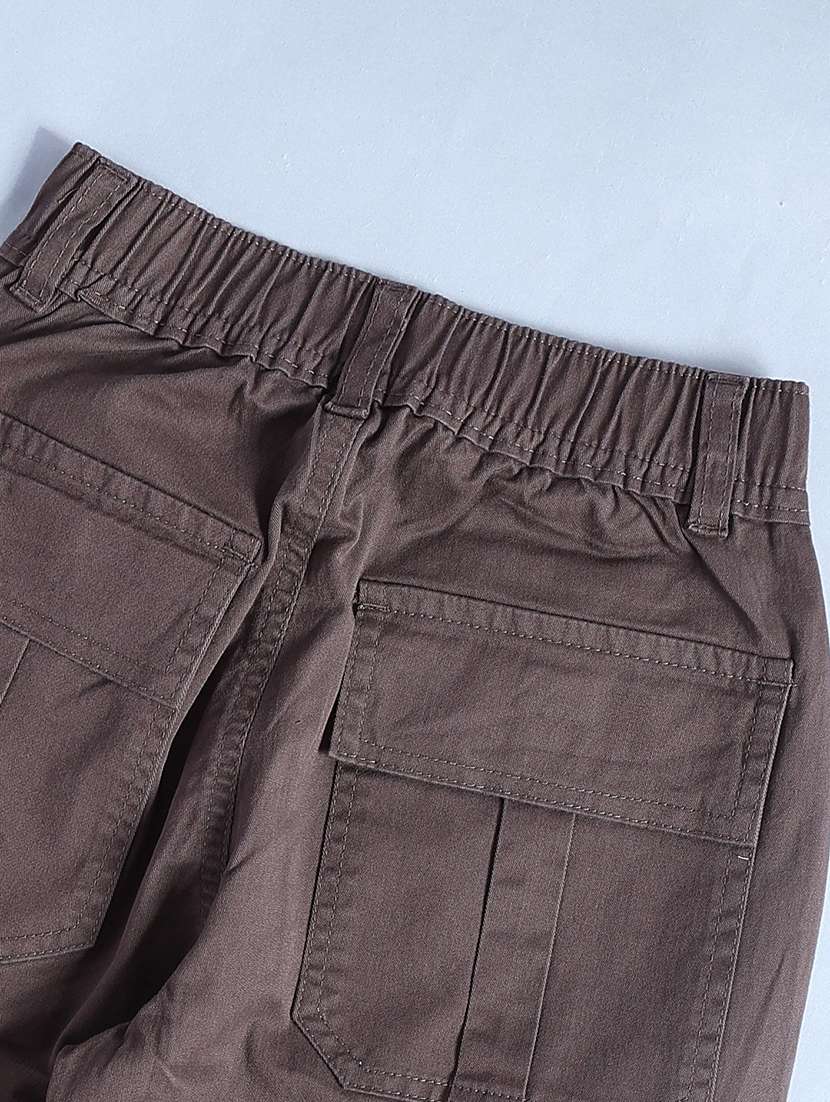 girls solid mid rise regular fit cargo - 22296855 -  Standard Image - 4