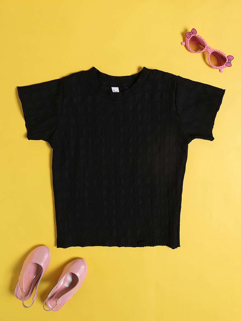 black cotton plain tee - 22296879 -  Standard Image - 1