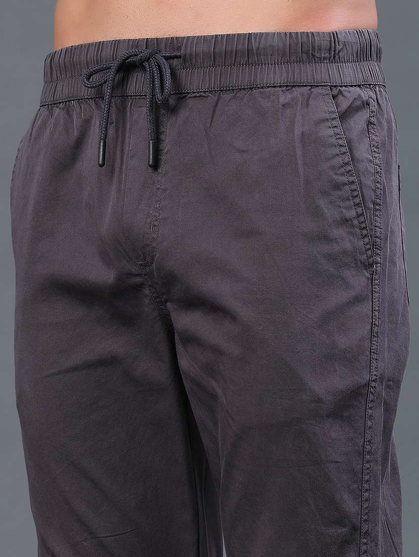 men solid mid rise regular fit jogger - 22296960 -  Standard Image - 1