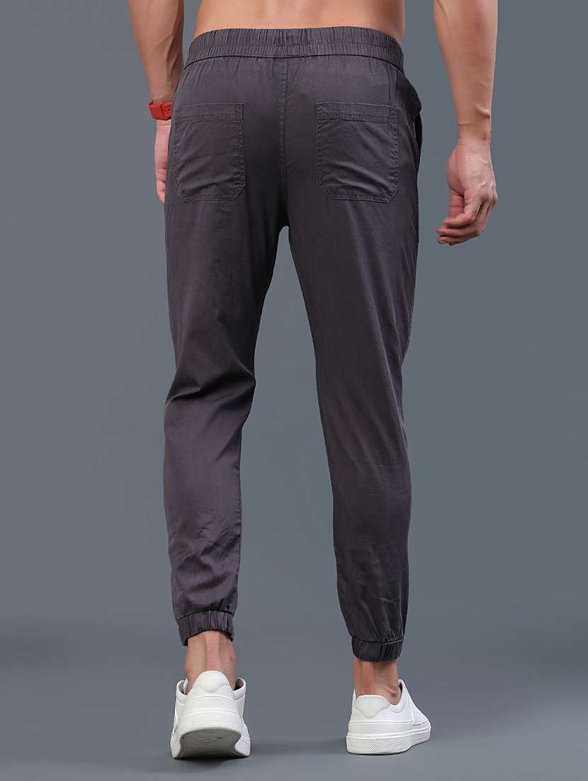 men solid mid rise regular fit jogger - 22296960 -  Standard Image - 4