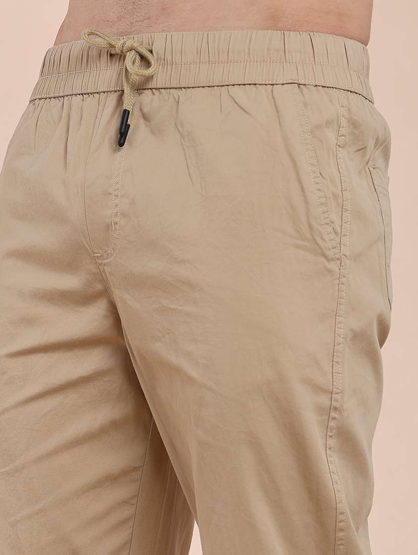 men solid mid rise regular fit jogger - 22296964 -  Standard Image - 1