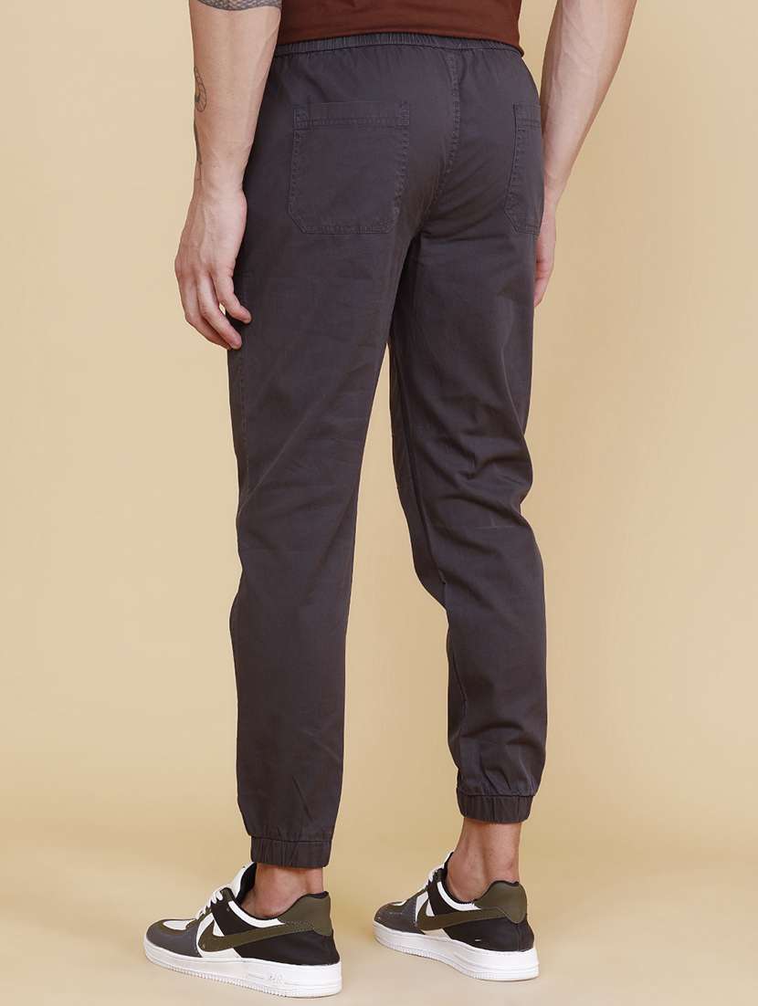men solid mid rise regular fit jogger - 22296965 -  Standard Image - 4