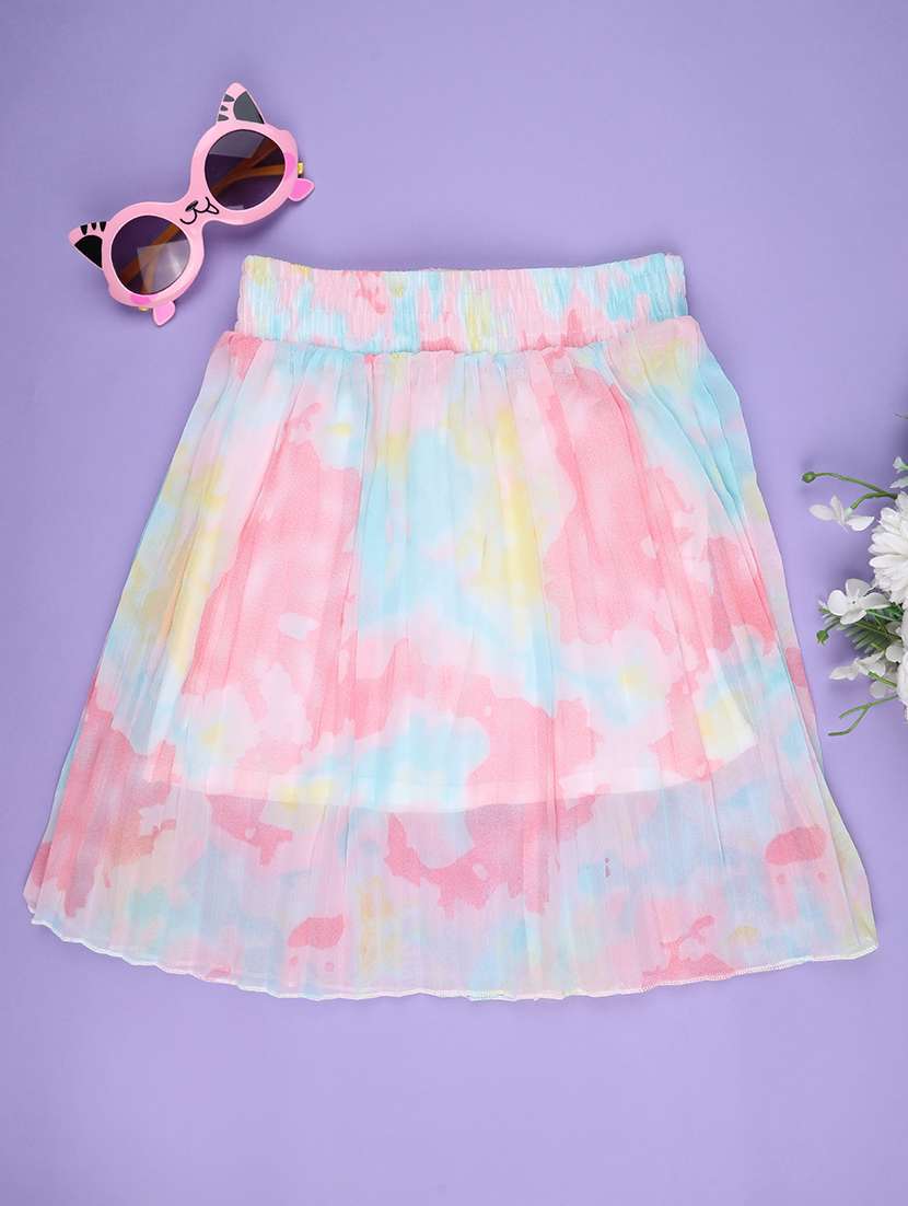 girls printed mid rise flared skirt - 22297130 -  Standard Image - 1