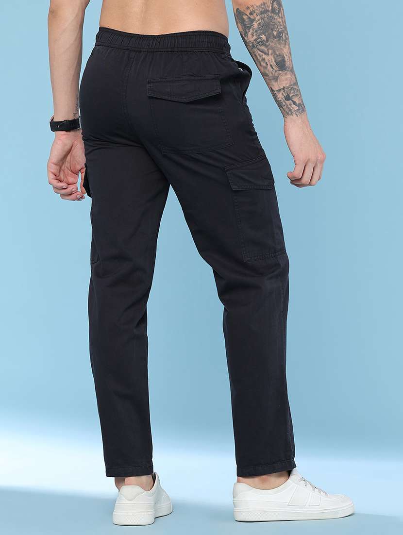 Men Solid Mid Rise Regular Fit Cargo - 22297157 -  Standard Image - 4