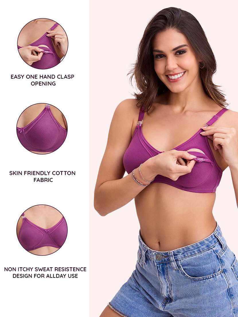 women solid non padded maternity bra - 22297187 -  Standard Image - 4