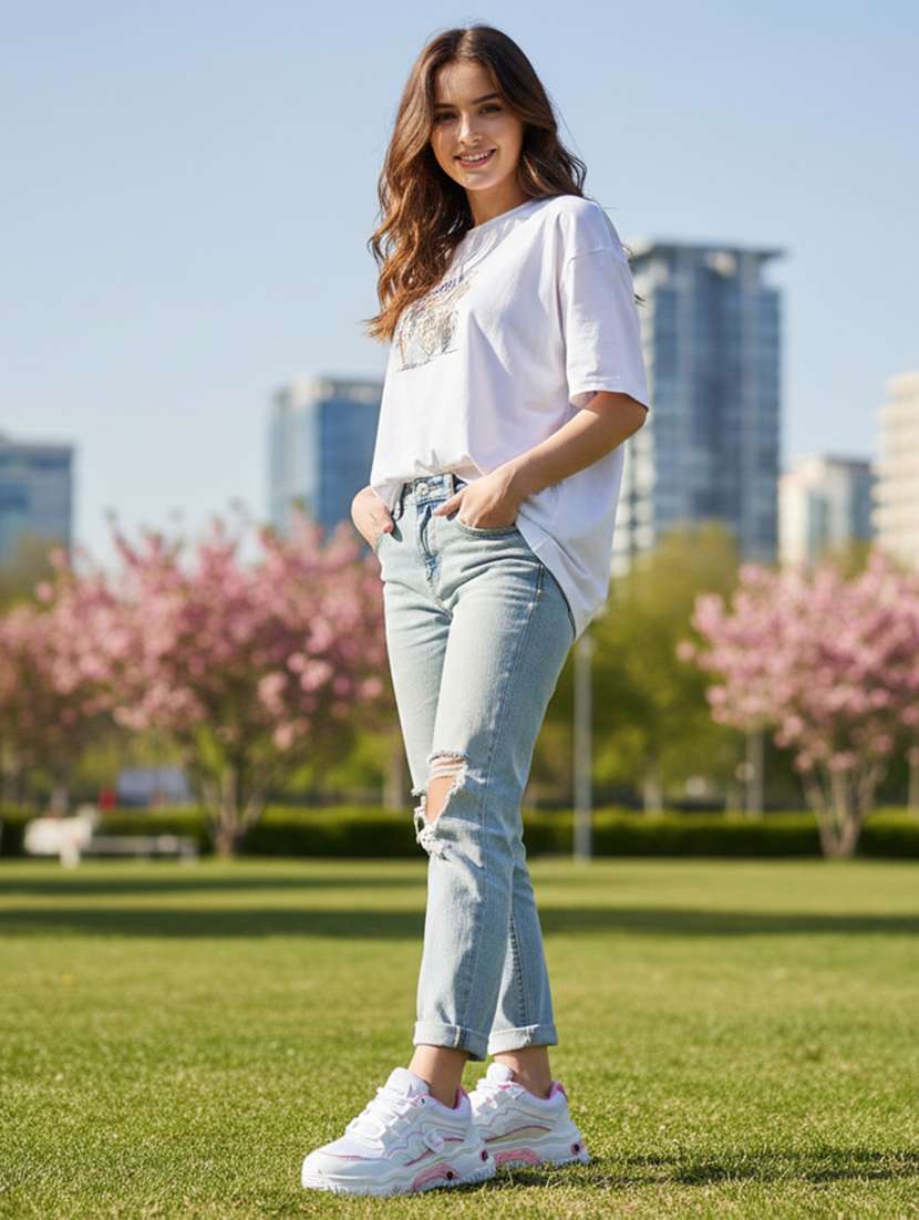 women solid lace-up casual shoe - 22297224 -  Standard Image - 1