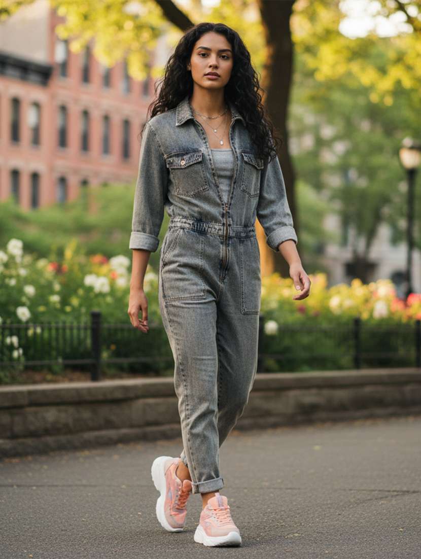 women solid lace-up casual shoe - 22297227 -  Standard Image - 1