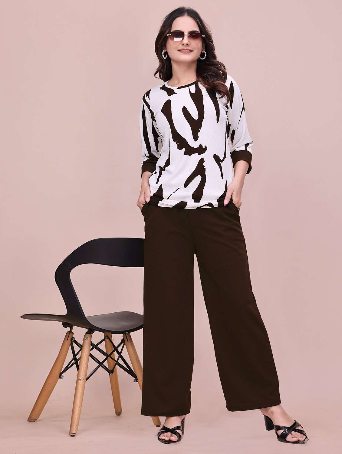 women printed top and trouser co-ord - 22297392 -  Standard Image - 1