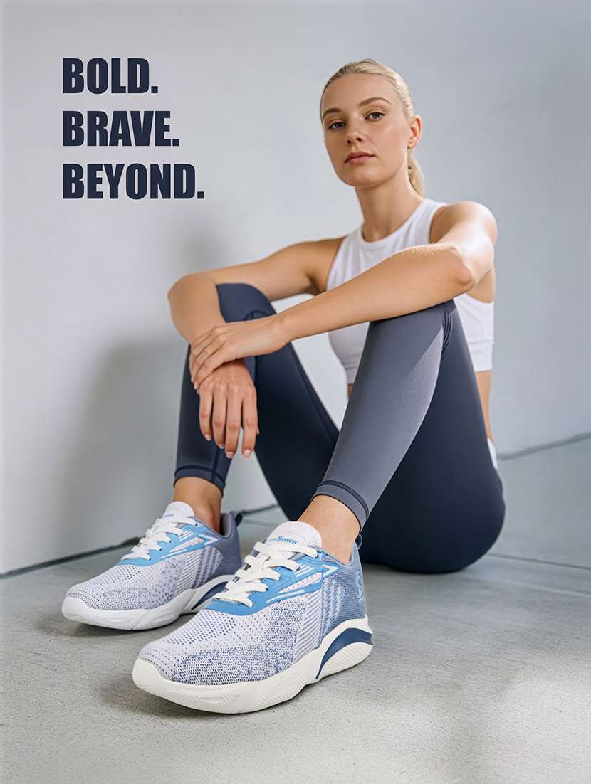 women blue lace-up sports shoe - 22297405 -  Standard Image - 1