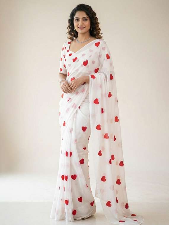 women solid with work embroidered saree with blouse